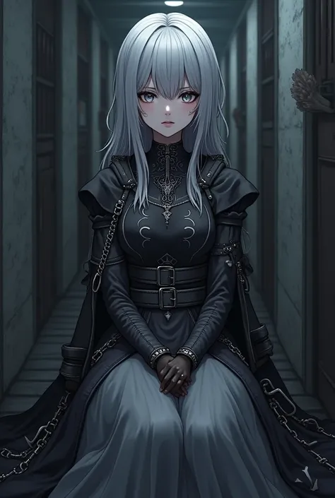 Beautiful edgy unique anime girl from the noctilurian species. Fashionable comfortable and unique clothes, 4k, high graphics, high quality, best quality, high resolution. Sharp jawline, dark lips, silver hair, oval face, small nose, sharp, pointed chin, lo...