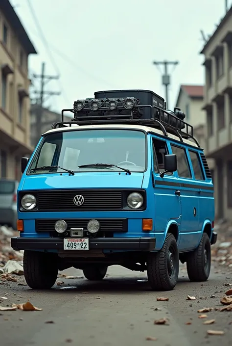 1982 Volkswagen transporter t3 , blue ,  with tactical zombie apocalypse set-up