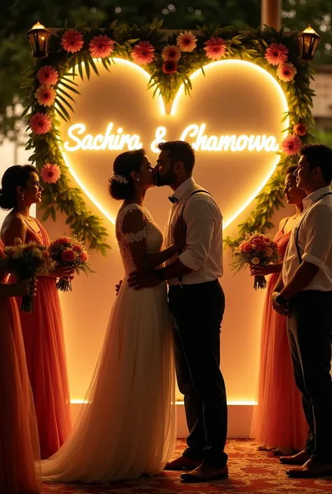 A Western-style Sri Lankan wedding unfolds with women in elegant frocks and men in blazers and trousers, set against the backdrop of a beautifully adorned Poruwa. Among them, a woman named Chamodya stands slightly shorter than the man beside her, Sachira. ...