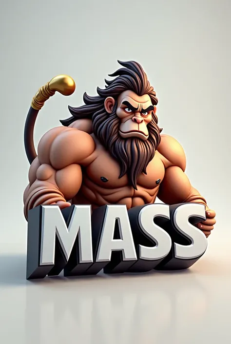 3d text logo reads “MASS” at the bottom with hanuman mascot