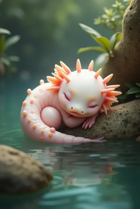 Curled axolotl