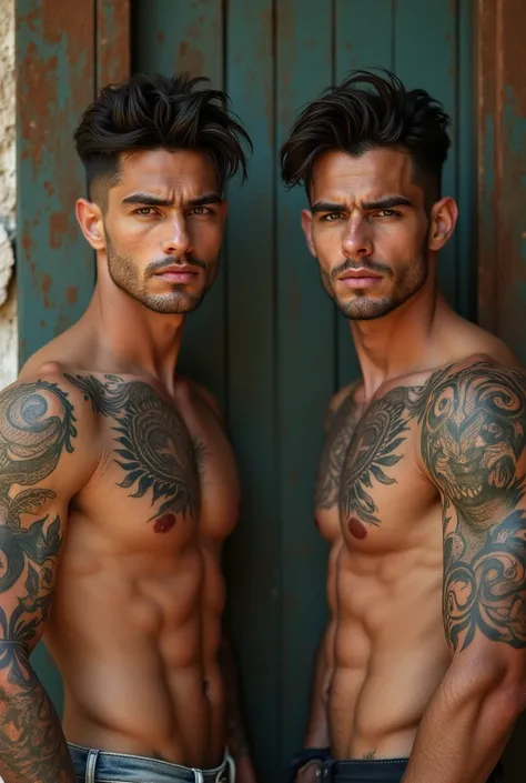 24-year-old male twins with tattoos and Spanish nationality
