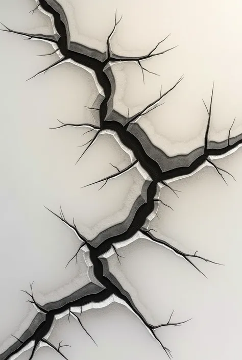 An aesthetically interesting and artistically expressive sketch of a crack designed to be a decorative element on the wall in the living room and kitchen of a modern cottage. The decorative crack should combine realistic textures with an artistic style. It...