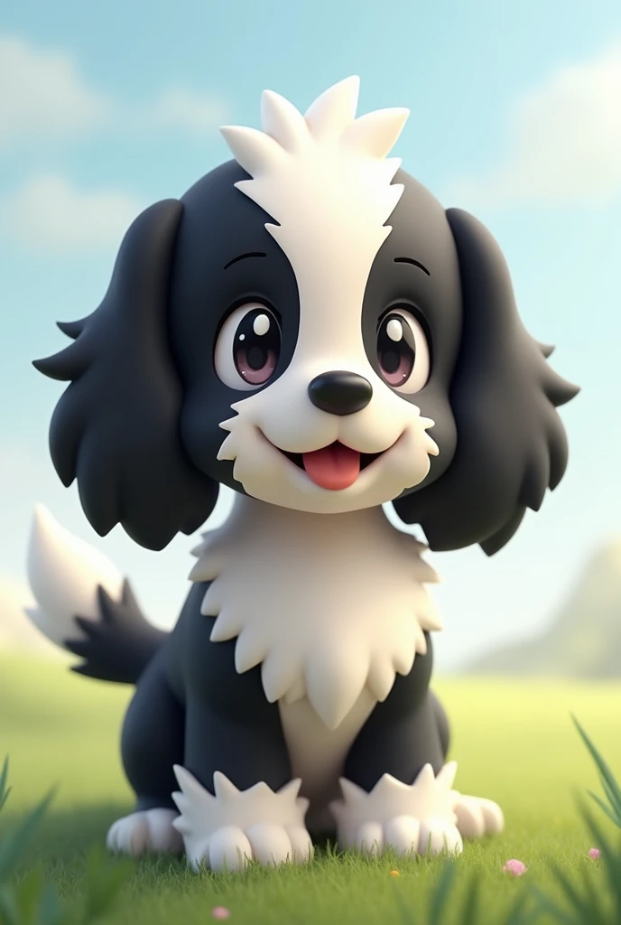 Black and white Cocker spaniel pokemon