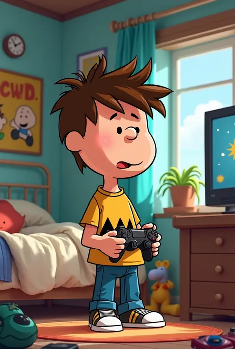 Kind of peanuts cartoon for a male teenager who likes video games 