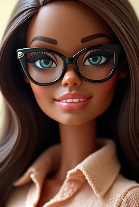 A picture of a chocolate Barbie. Let it look really pretty, and attractive.She should have mmorebody compared to the normal barbie.

Write chocolate Barbie on the picture. Let her wear glasses and look sexy.