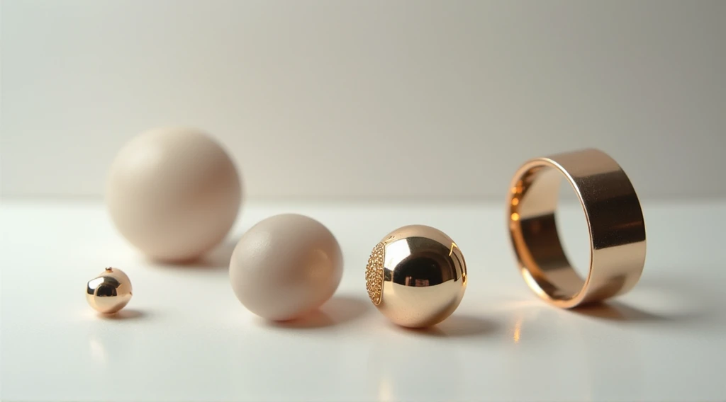 a photo of jewelry where the difference between a glossy finish and a more opaque finish is evident 