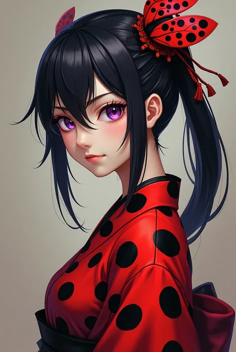 Shinobu Kocho with ladybug haori and ladybug hair accessory