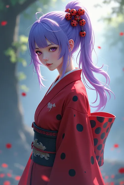 Shinobu Kocho with ladybug haori and ladybug ponytail