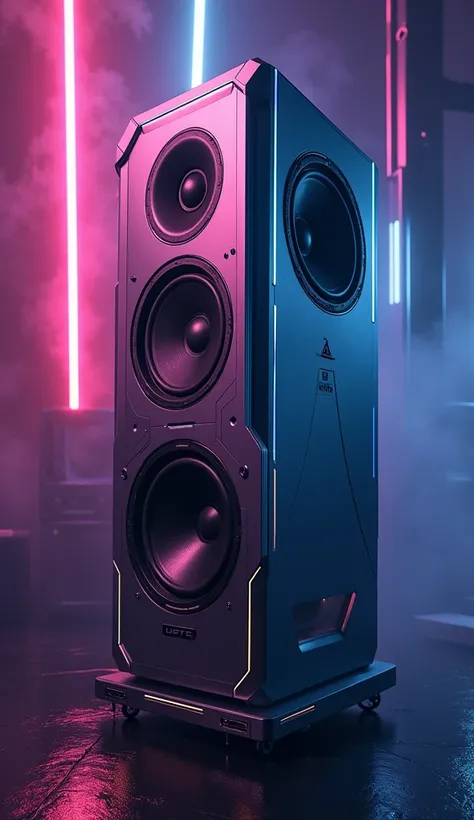 a futuristic speaker system for DJs and parties