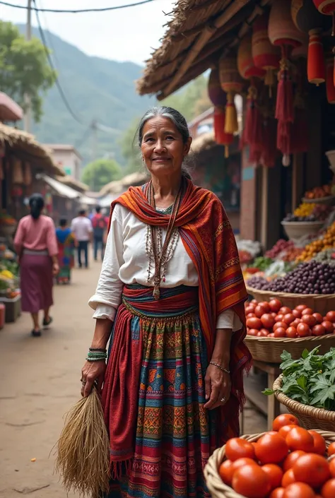 40-year-old woman selling in a Peruvian market