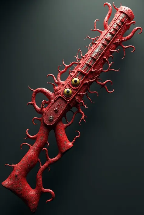  It generates an image of an Aghorath Hemorrhagic Rifle

Description :
 A terrifying biomechanical weapon ,  composed of occasionally intertwined metal and flesh .  The barrel looks like a set of arteries that pulsate ,  with small protuberant bones reinfo...