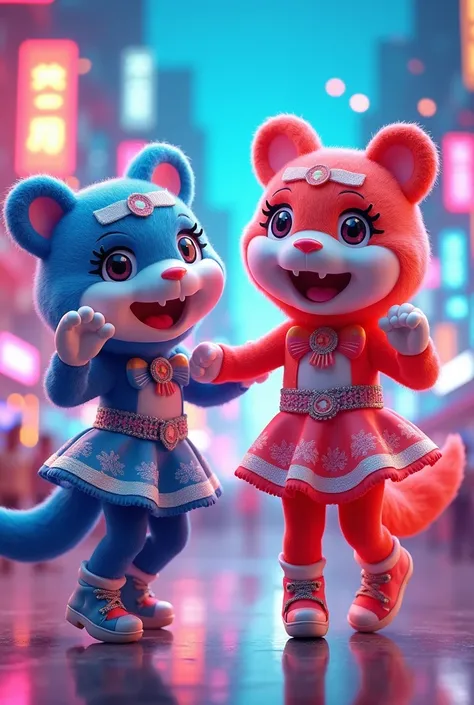 Kpop duo dance mascots 