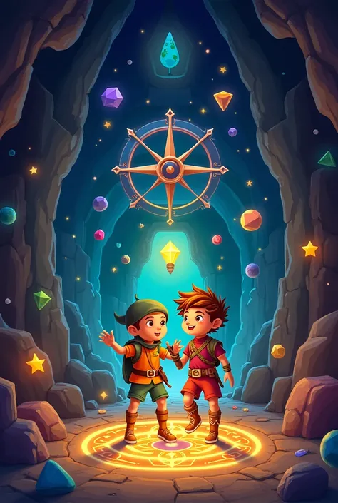 Na caverna,  find the Compass of Harmony ,  but it is protected by a final riddle .  Luno and Quadri must combine their abilities to solve the puzzle and restore the balance of the kingdom.

Cena 5: Conclusion

The kingdom is saved ,  and Luno and Quadri b...