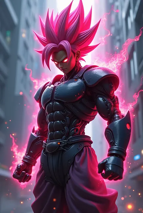 a super saiyan cyborg, highly detailed, hyperrealistic, cinematic lighting, dramatic, gritty, moody, neon lights, glowing energy aura, intense expression, mechanical parts, cyberpunk style, advanced technology, futuristic, volumetric fog, dynamic pose, 8k,...