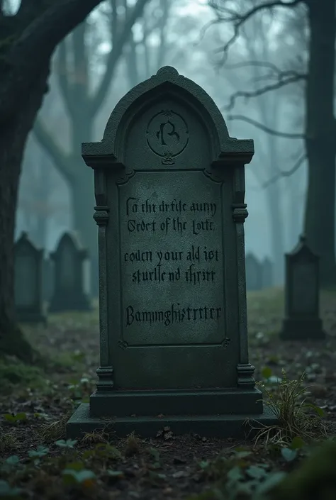 Make a dark grave on the tombstone written ancient me