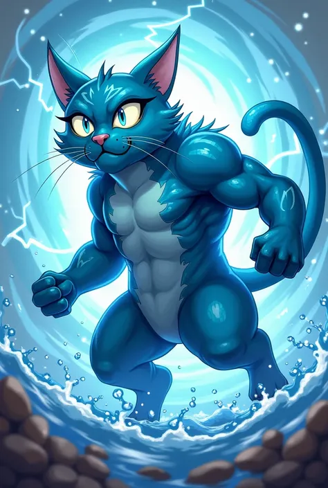 Basic cat from The Battle Cats but with water powers