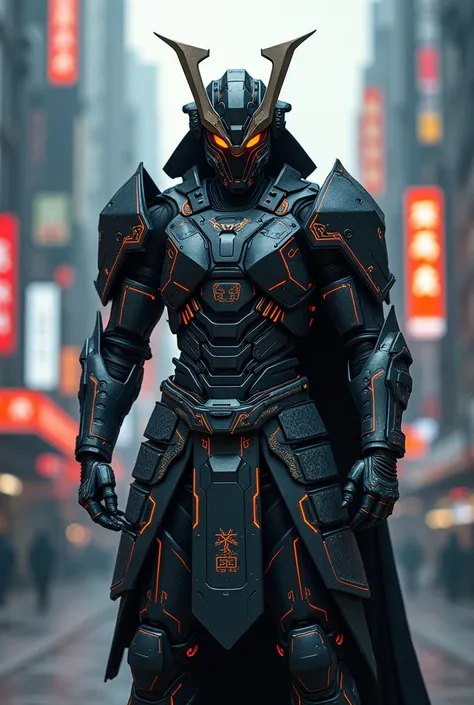 Cyber samurai armor with wings