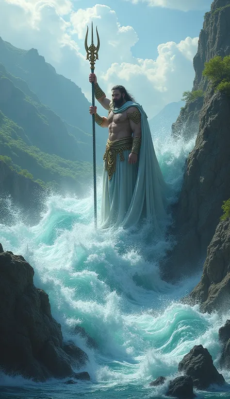 Poseidon merging rivers.