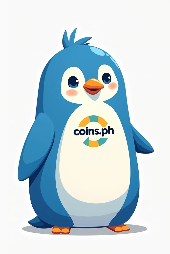 Make the penguin blue with the logo coins.ph included