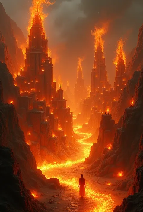 Fantasy villages made with fire 