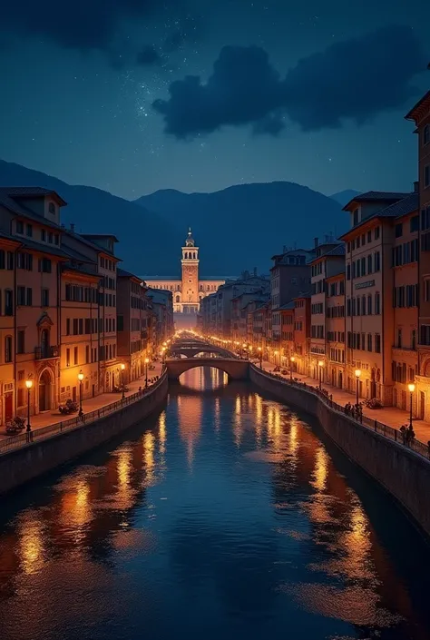 City of Italy at night realistic ultra HD 8k image 