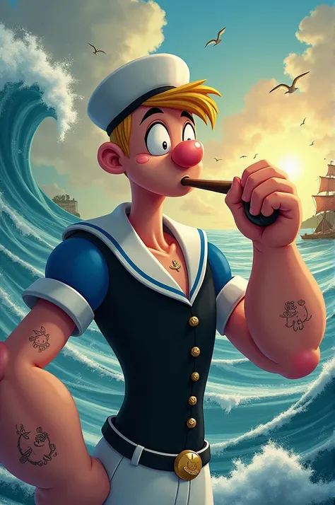 Popeye the sailor man mix with sailor moon 