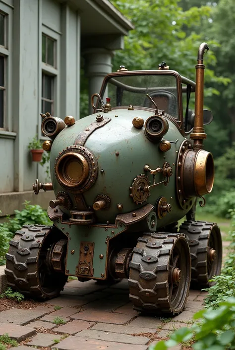 Porch trolley with tank wheels 