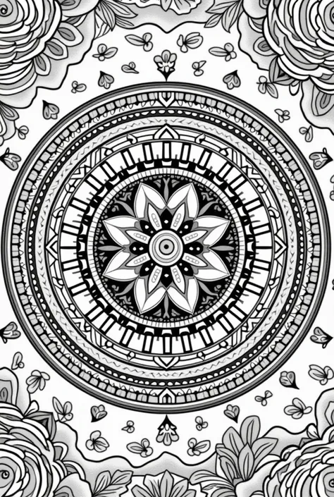 Mandala drawing to color on Incas