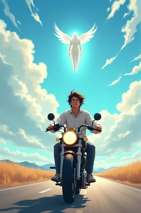 When I ride a motorcycle ,  my brother takes care of me from the sky