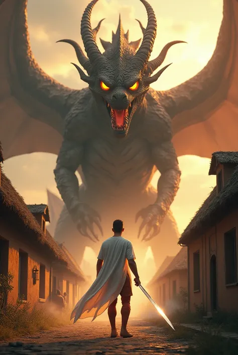 Cristiano Ronaldo Battles a Monster
Cristiano Ronaldo, still dressed in the same white tunic and brown pants, stands bravely in the center of a village street. He holds the magical sword aloft, its blade shining brightly as he prepares to face a terrifying...