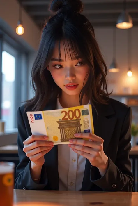 Jinai likes a €200 bill in the cool hip hob stayl 