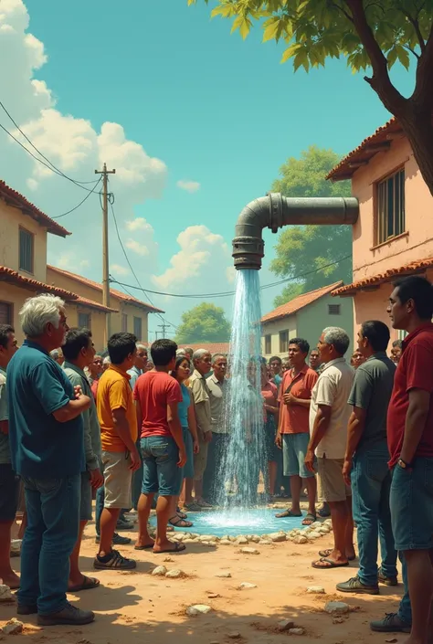 Scene 1:  The privatization of water 
 * Context:  A rural community is facing a severe drought .  The private company that controls the water supply drastically increases its rates.
 * Scene:  Neighbors gathered in a square ,  arguing heatedly .  An old m...