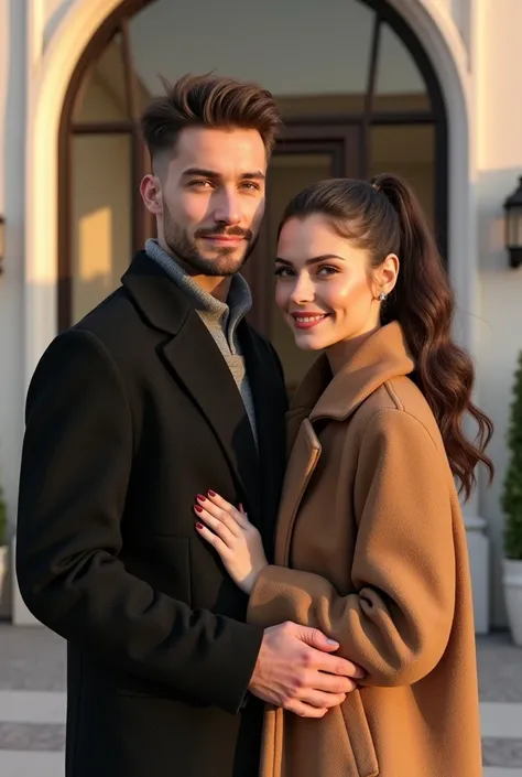  top quality ， Happy wealthy young white loving couple
A VERY TALL HANDSOME BROWN SHORT-HAIRED BROTHER，      A very beautiful and sexy ，  Happy wealthy loving couple with wavy brown hair tied into a ponytail    ，   busty beauty with a well-designed autumn ...