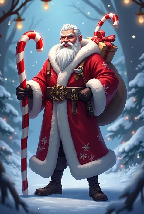 Could you generate a skin of the character Yasuo like Santa Claus for me