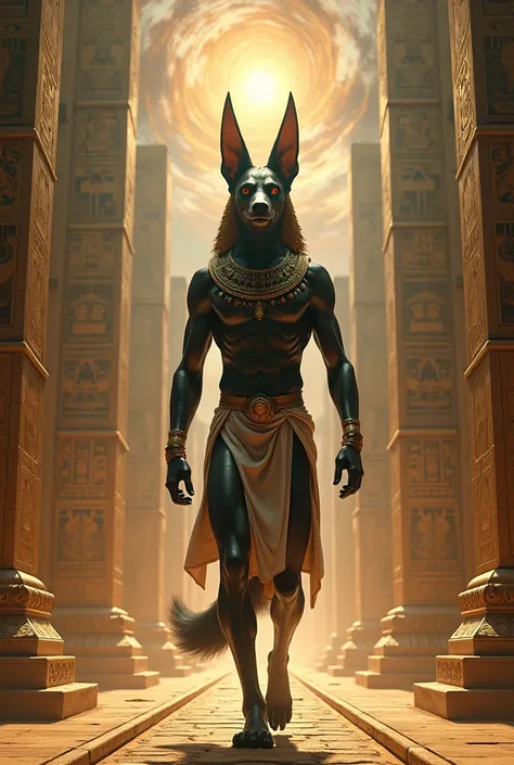  absurd resolution,  High resolution , ( masterpiece: 1.4),  hyperdetail , An Anubis ,  in his reign ,  walking in his kingdom 