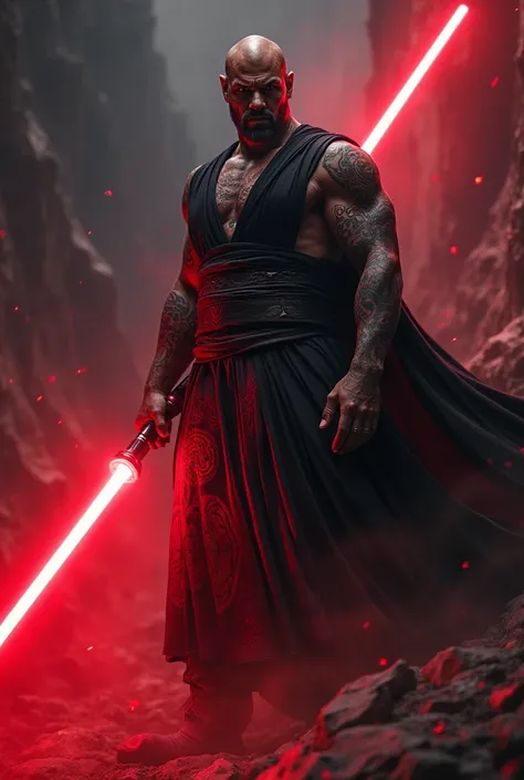 Samoan sith lord red lightsaber
