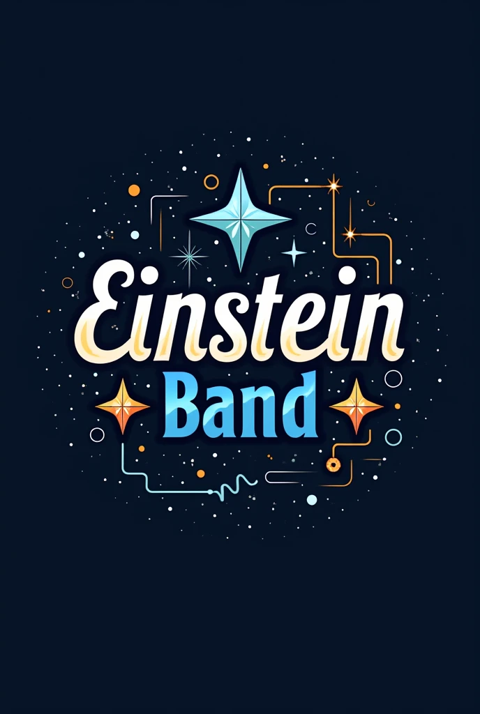 Create logos for an organized Einstein band with two stars