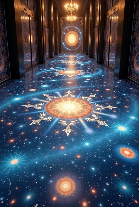 Celestial bodies theme floor design unique 