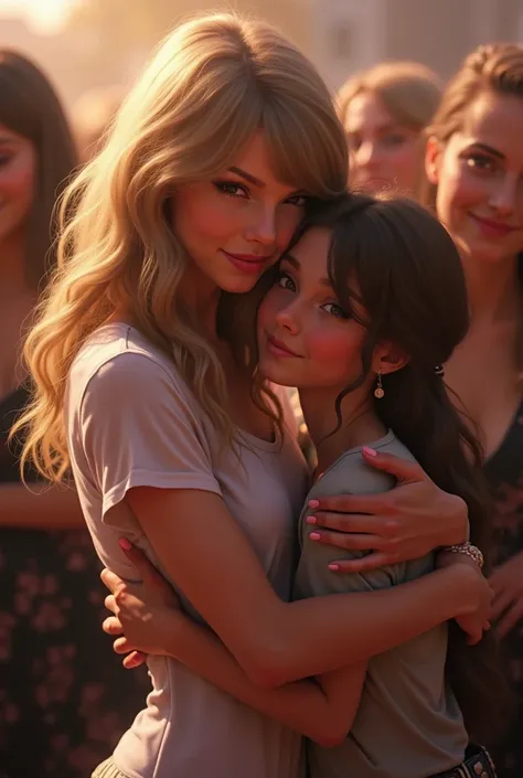 Taylor Swifit hugging fan