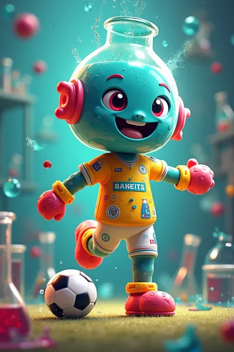 Create a soccer mascot with chemistry 