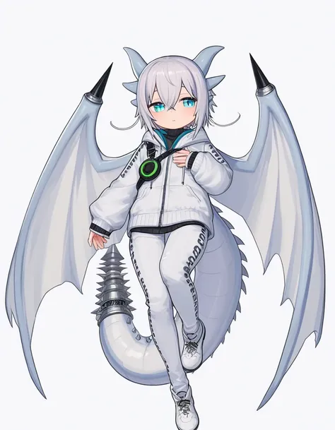 Full rein Dragon huge wings and huge tail full body small dragon girl. 