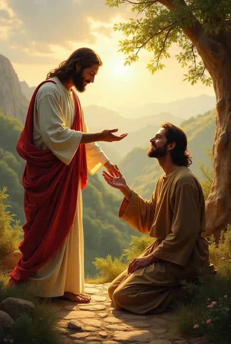 Jesus healing a blind man