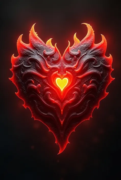 Dragonheart is a radiant, heart-shaped artifact item pulsing with inner fire and ancient power.  use red and black scheme and make it look more like real heart  and  add draconic furry effects to item. item is for fictional world.
