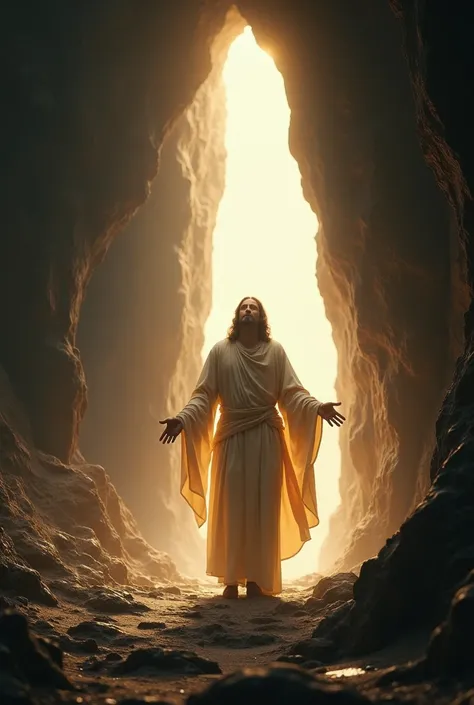 Jesus rise from the cave