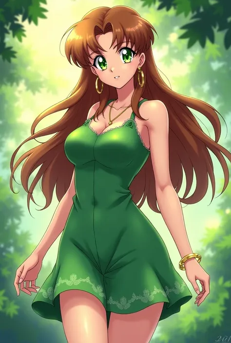 Sailor jupiter in casual green dress