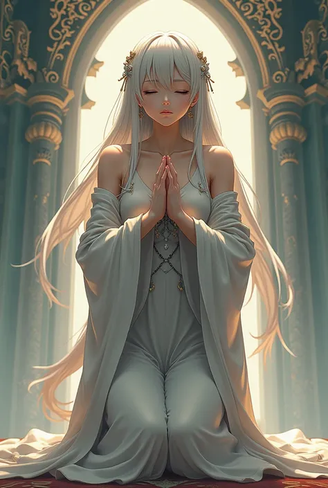 Big ass anime girl praying
