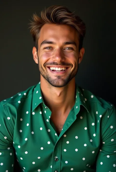 handsome man, tanned skin , delicate features,youthful face, contagious and cheerful smile ,  white wool blouse

To replace the man in photo ,  you will need an image where the man is in a similar position , i.e., de frente para a câmera  with the body til...