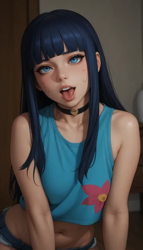 himawari uzumaki,  Blue Eyes, fringe,   long hair, just the face, ahegao,  looking at the viewer, Top,  in front , mini  small tits , Room, 1 girl, alone, Room,  small tits ,  in front , cum on face,  penis 