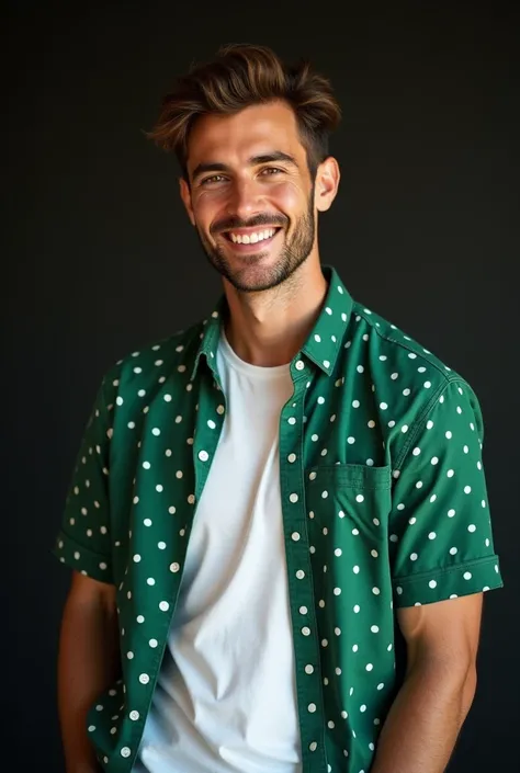 handsome man, tanned skin , delicate features,youthful face, contagious and cheerful smile ,  white t-shirt, olhando para a direitao replace the man in photo ,  you will need an image where the man is in a similar position , i.e., de frente para a câmera  ...